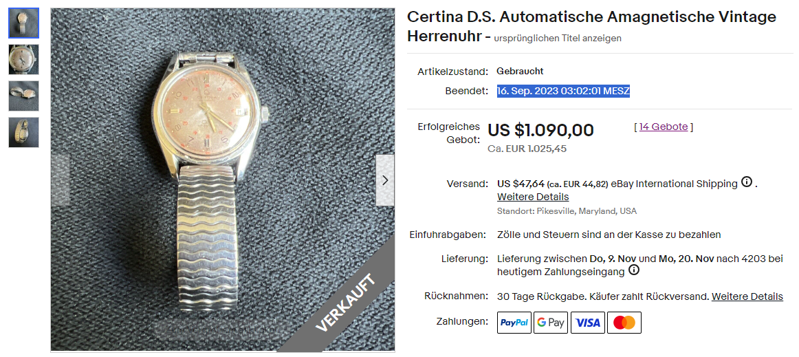 Certina hot sale watches ebay