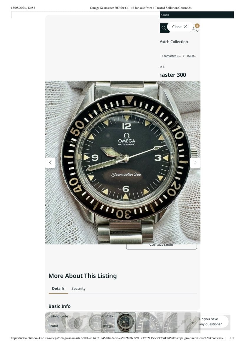 Omega Seamaster 300 for £4,146 for sale from a Trusted Seller on Chrono24.jpg