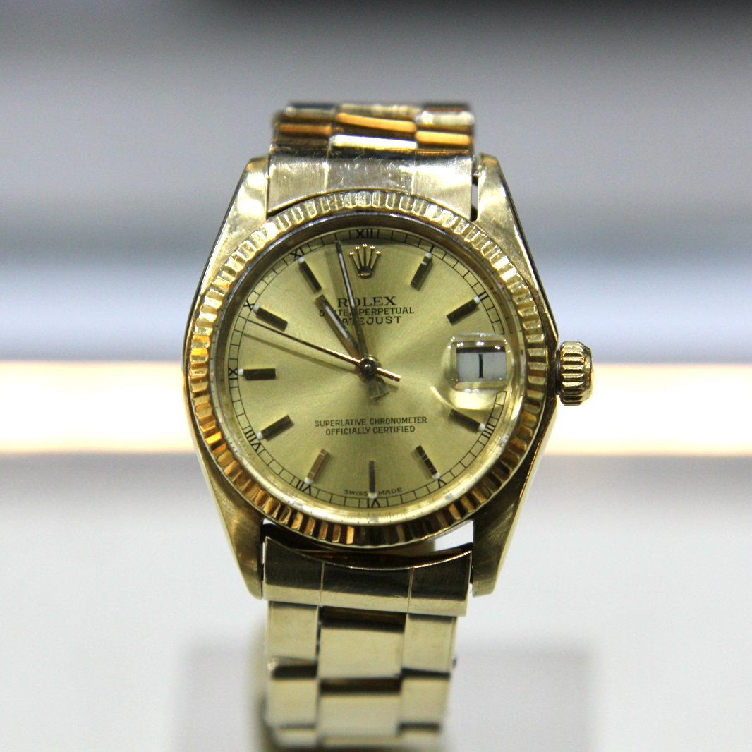 FS Rare Vintage Rolex Datejust Oyster Perpetual 6824 14kt Yellow