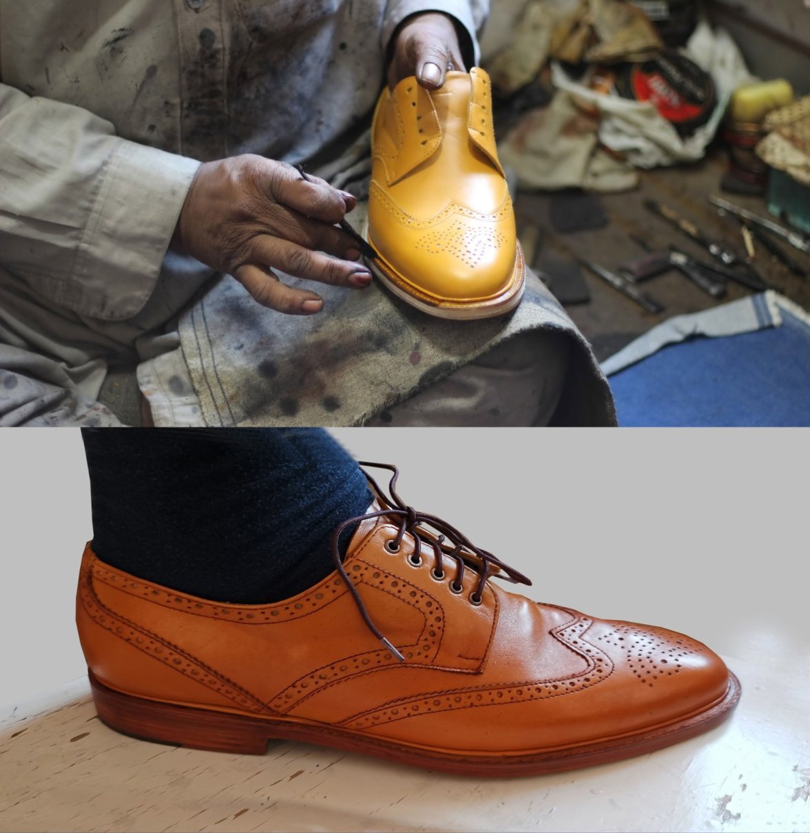 Bespoke Tan Derby Brogue Wingtip.jpg