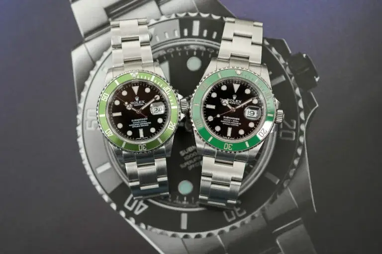 Comparison-Review-Green-Bezel-Rolex-Submariner-Kermit-16610LV-vs-Starbucks-126610LV-19-768x512.webp