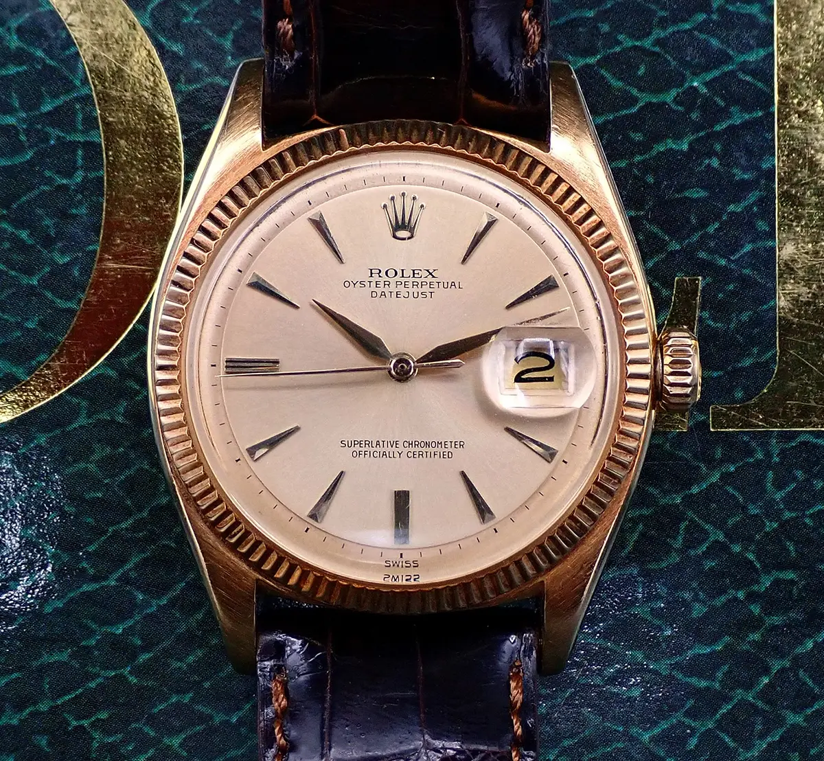 SOLD - Vintage 1950s Rolex 18k YG Datejust ref. 6605 w/Spectacular