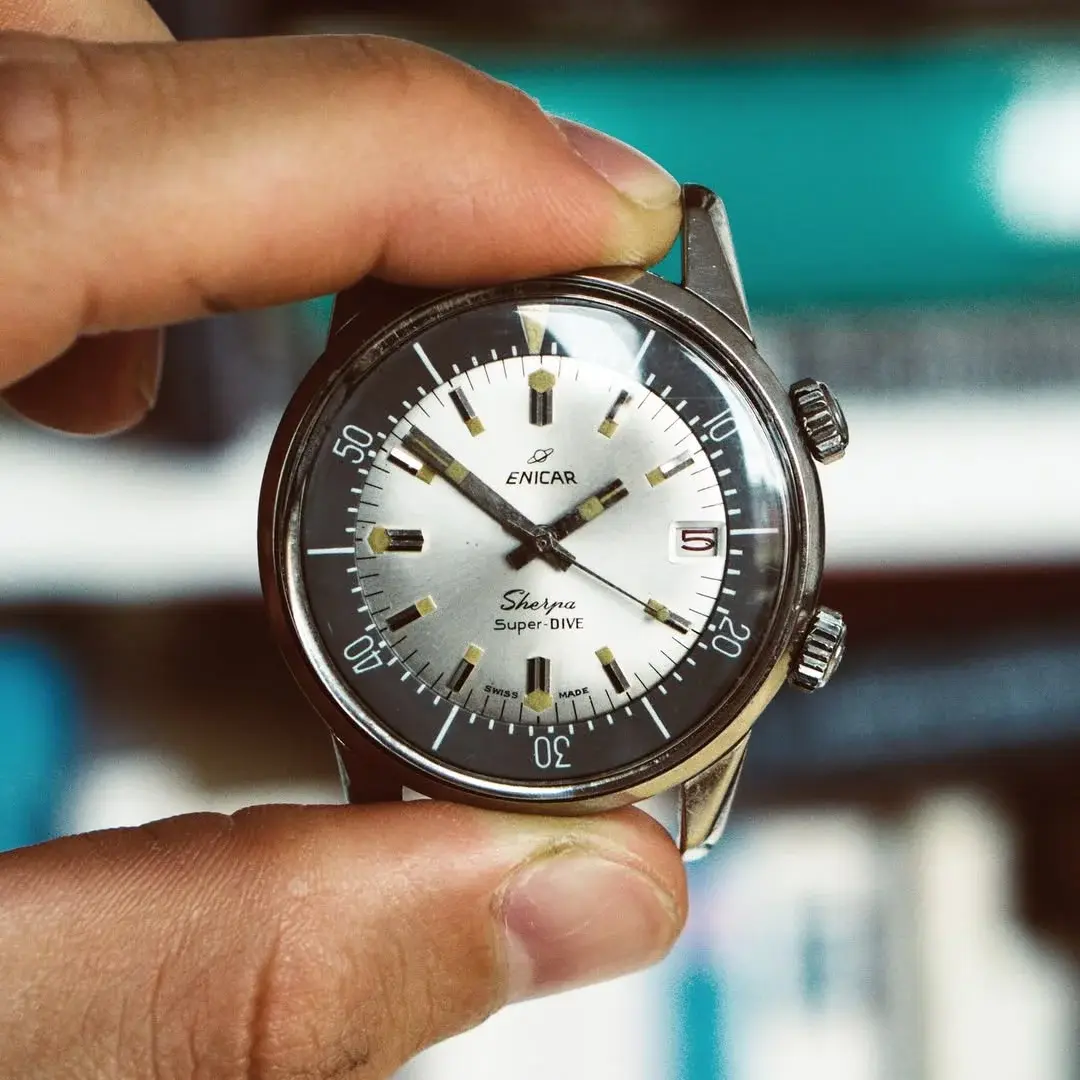 Amazing 40mm early Enicar Super Dive with EPSA Compressor case. Love the look of the thin cro...webp