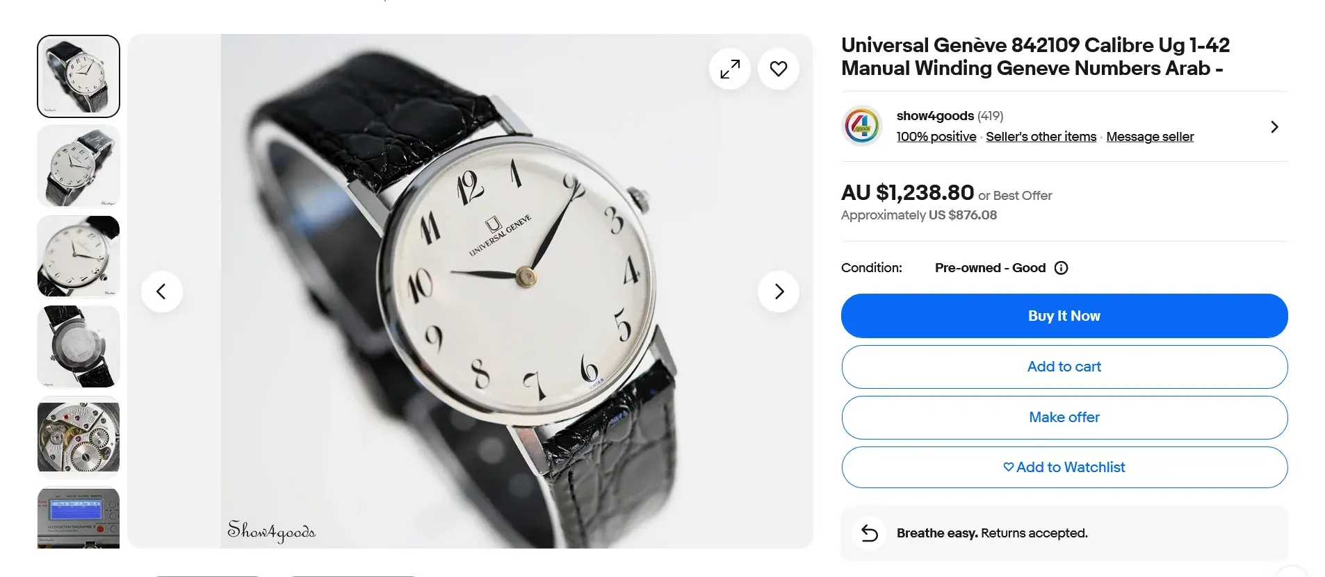 Universal Geneve 842109/07 ID: Cal. 42, Missing Caseback | Omega