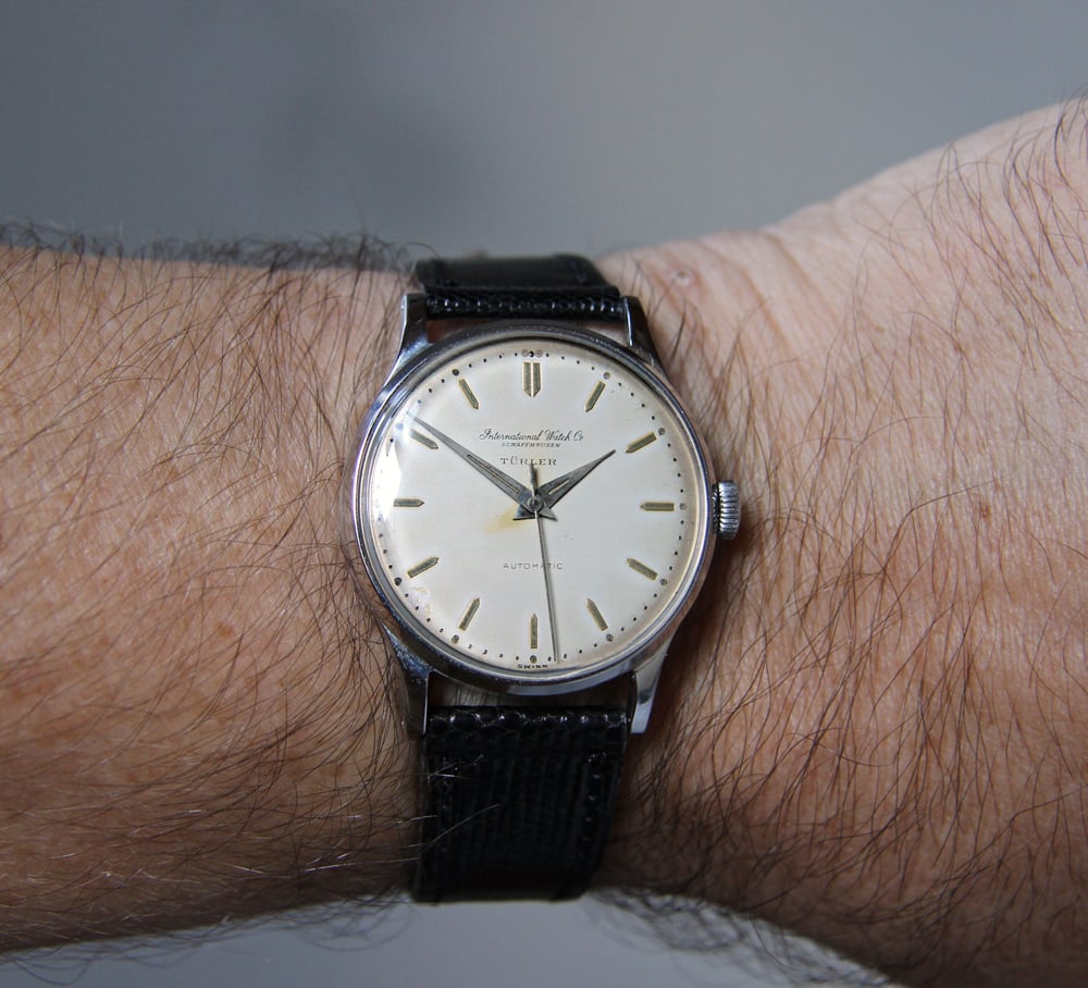 SOLD Rare Vintage 1950s SS IWC cal. 852 Automatic T RLER Dial