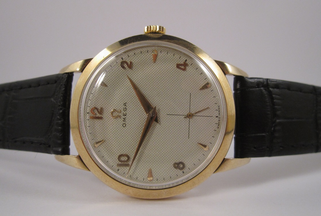 Sold Gorgeous Omega 14k Tresór Honeycomb Dial Cal 266 1952 Original Box Omega Forums