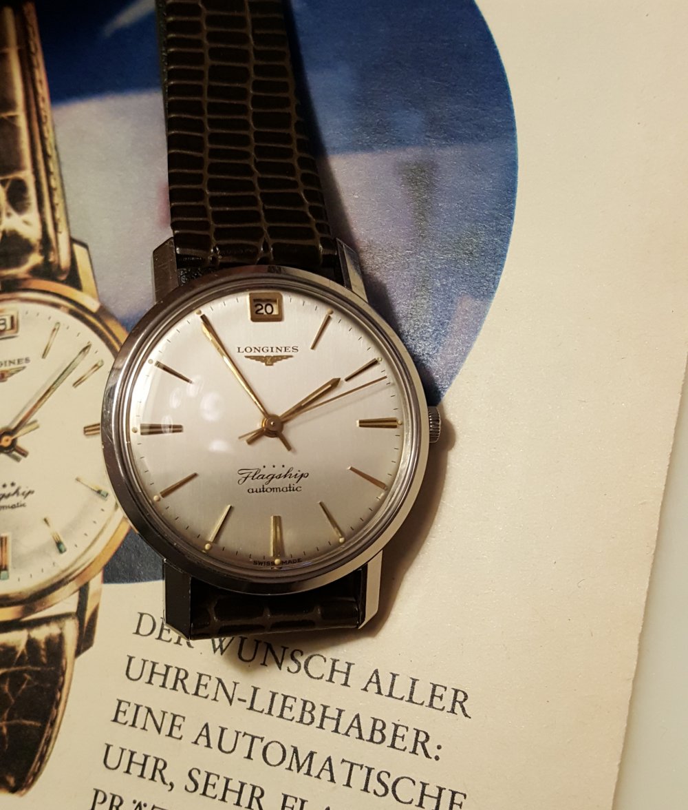 SOLD - Longines Flagship, Date at 12, Cal. 341, Mint Dial | Omega