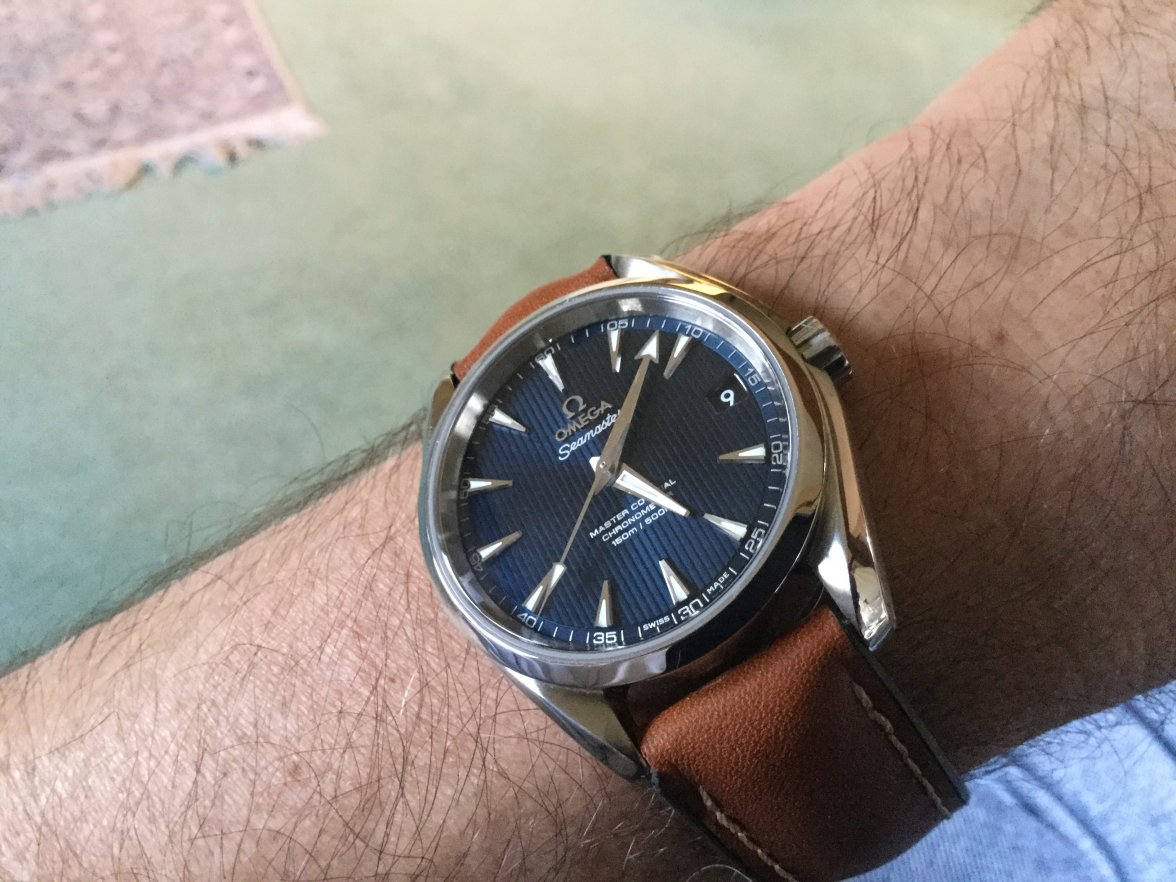 Aqua Terra with leather strap or nah 