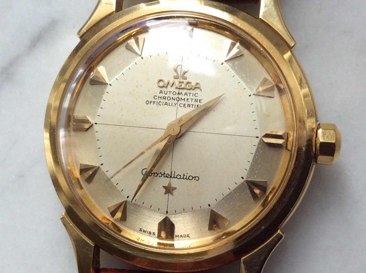 SOLD 18k Omega Constellation Ref. 2852 arrowhead pie pan €2675
