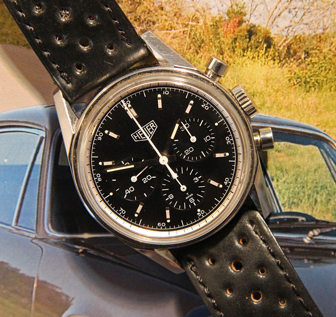 SOLD - 1990s Heuer Carrera 1964 Re-Edition Ref. CS3111 BLACK Dial ...