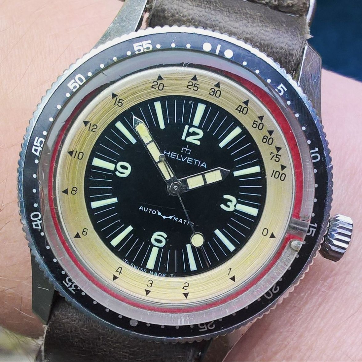 SOLD - Helvetia Diver with Depth Gauge | Omega Forums