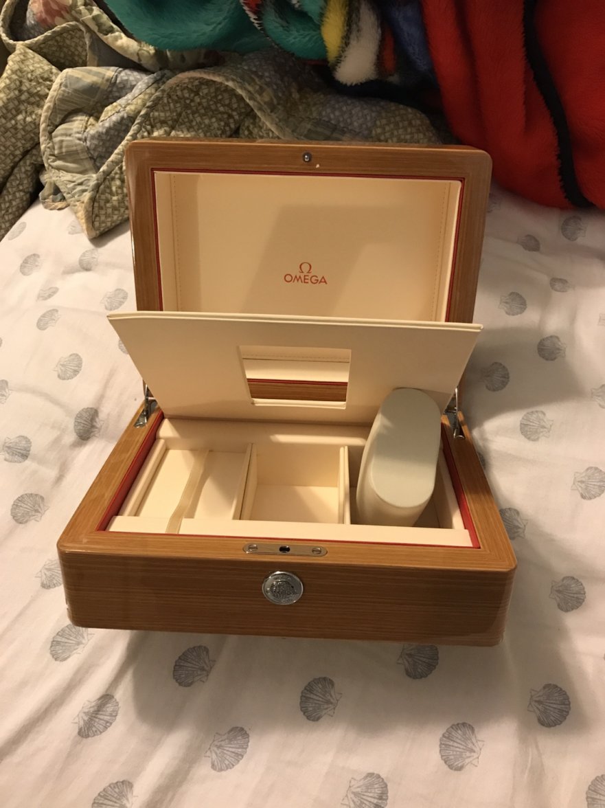 omega wooden watch box