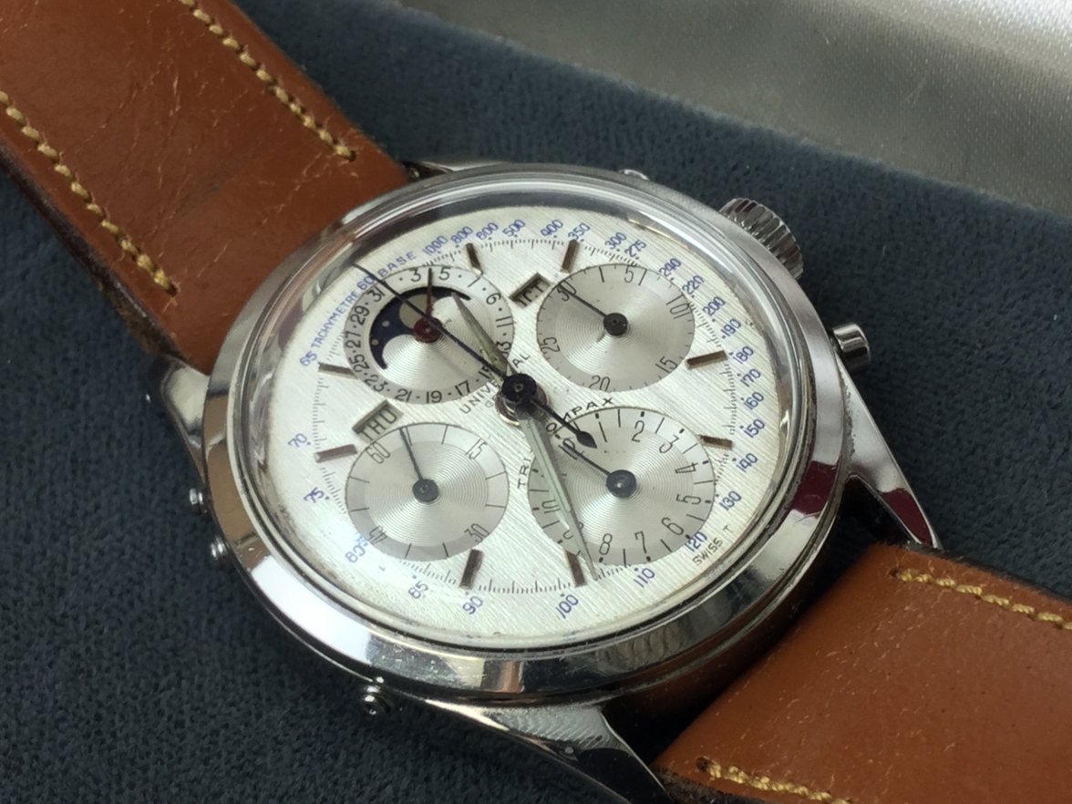 Aiguilles Heures/minutes Originales Universal Genève Tri-Compax - Argent NOS