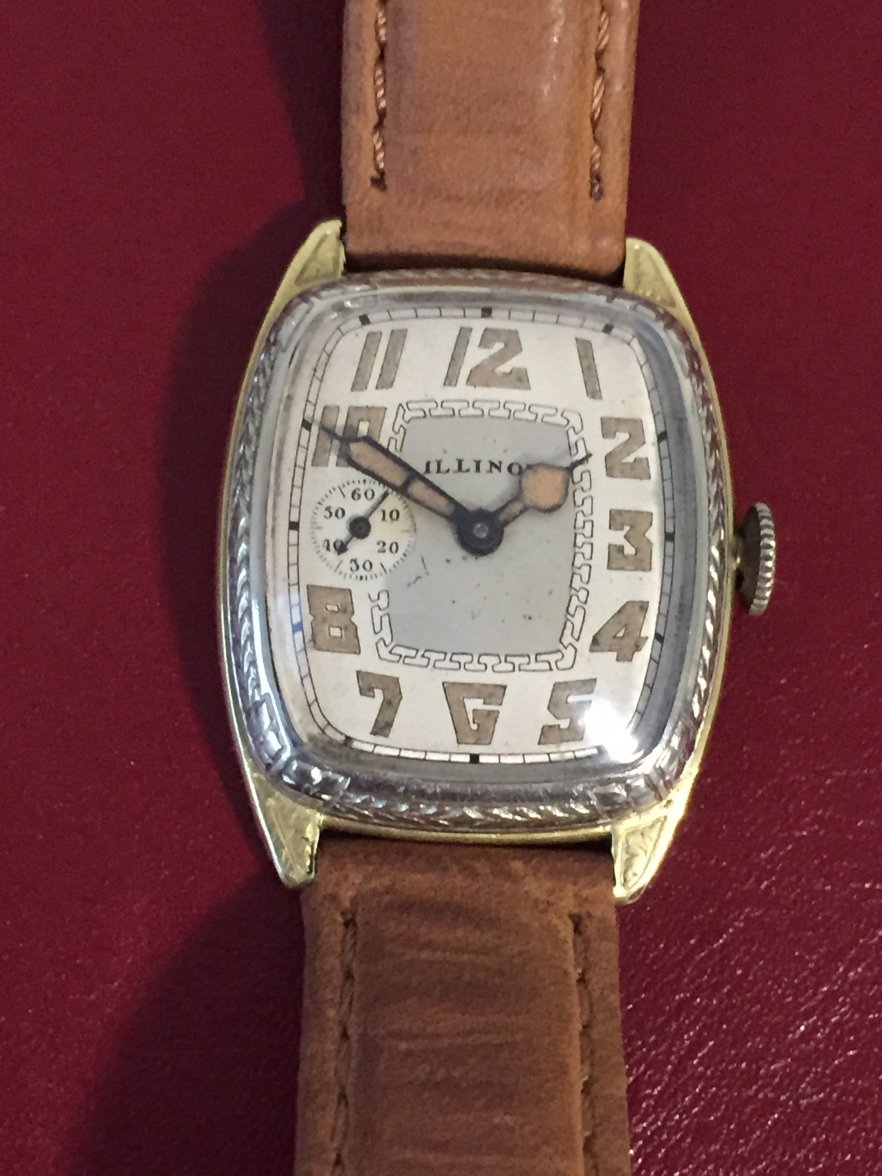 SOLD - 1928 Illinois Marquis Art Deco Tank 2 Tone Dial + 2 Tone Gold ...