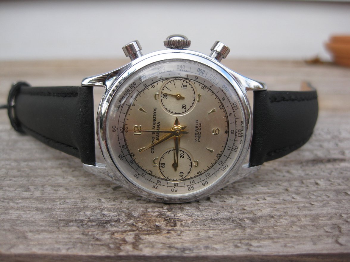 SOLD - VINTAGE CUERVO Y SOBRINOS CHRONOGRAPH 2 TONED DIAL **Just ...