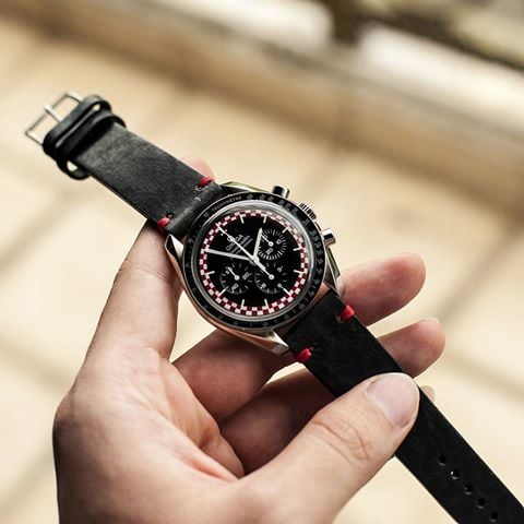 Omega Speedmaster Tin Tin Black Leather Strap With MINIMAL Red Stitching.jpg