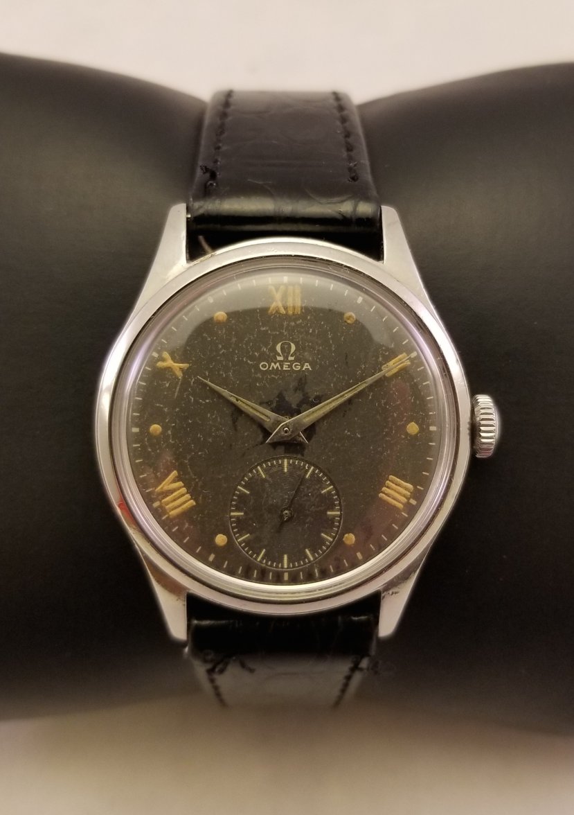 SOLD - OMEGA 2400-7 Suveran “Military” Grey Radium Roman Numeral Dial ...