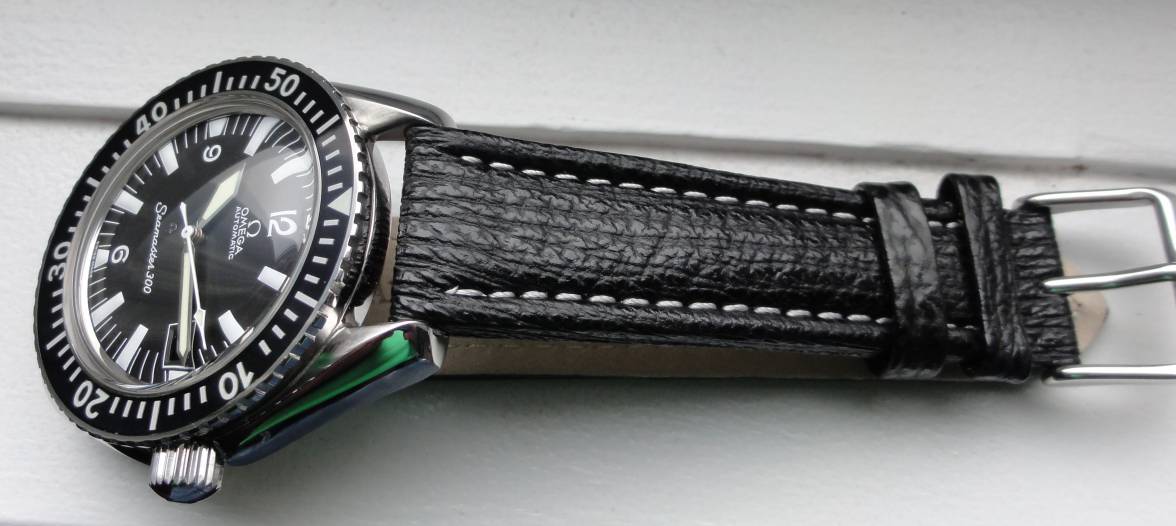 Seamaster 300 with Shark Skin Strap.JPG