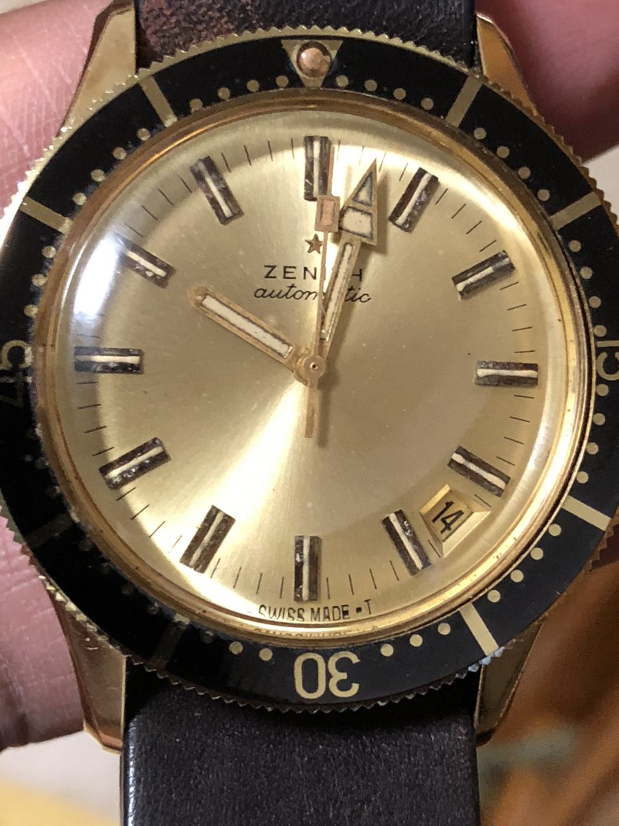 FS - Vintage Zenith diver, date (gold cap) | Omega Forums