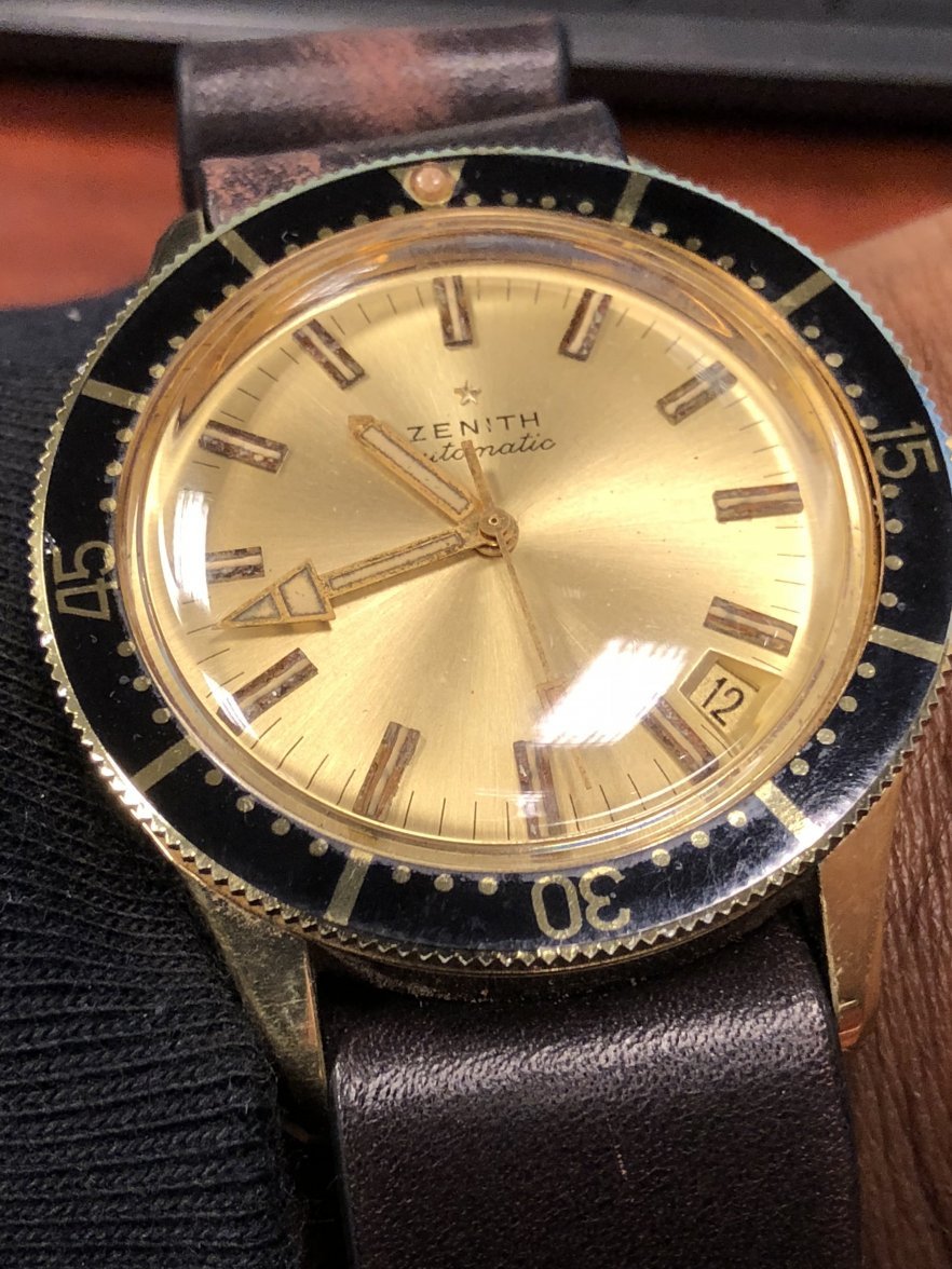 FS - Vintage Zenith diver, date (gold cap) | Omega Forums