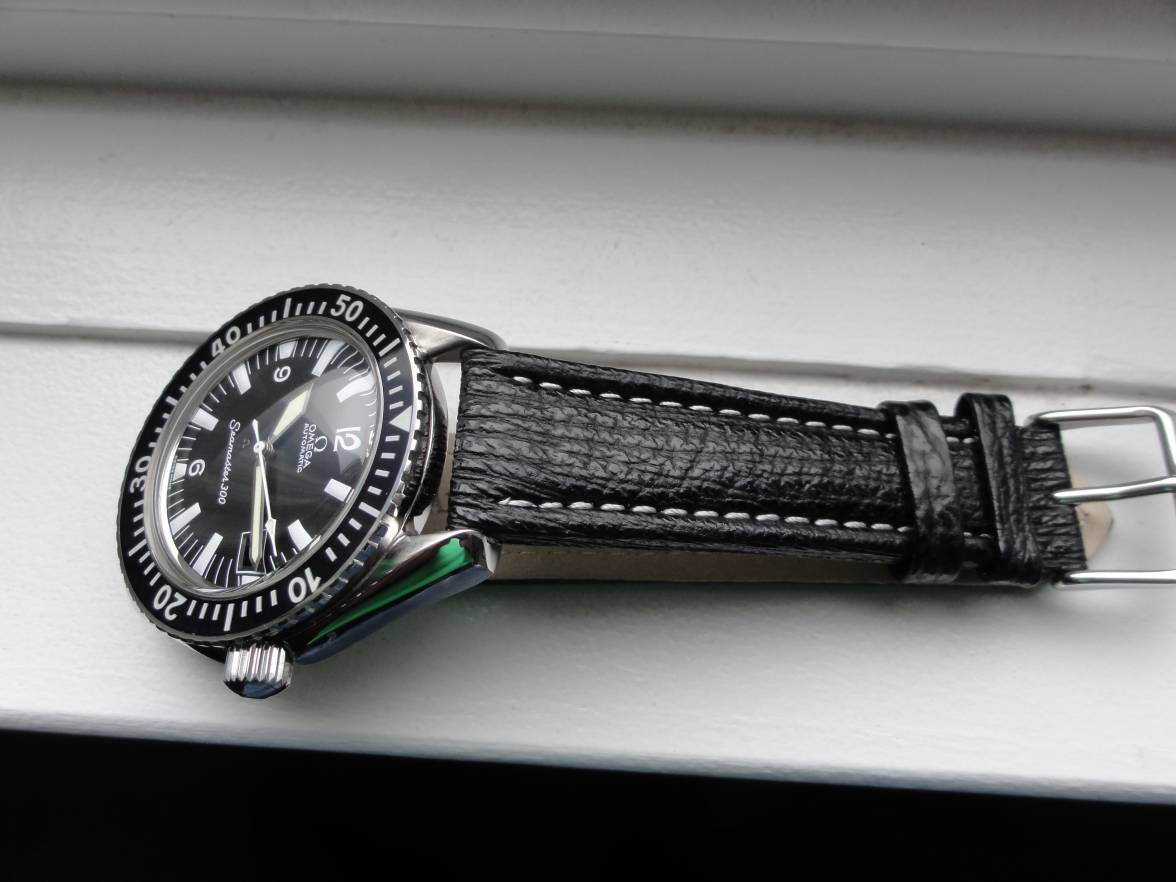 Seamaster 300 with Shark Skin Strap.JPG