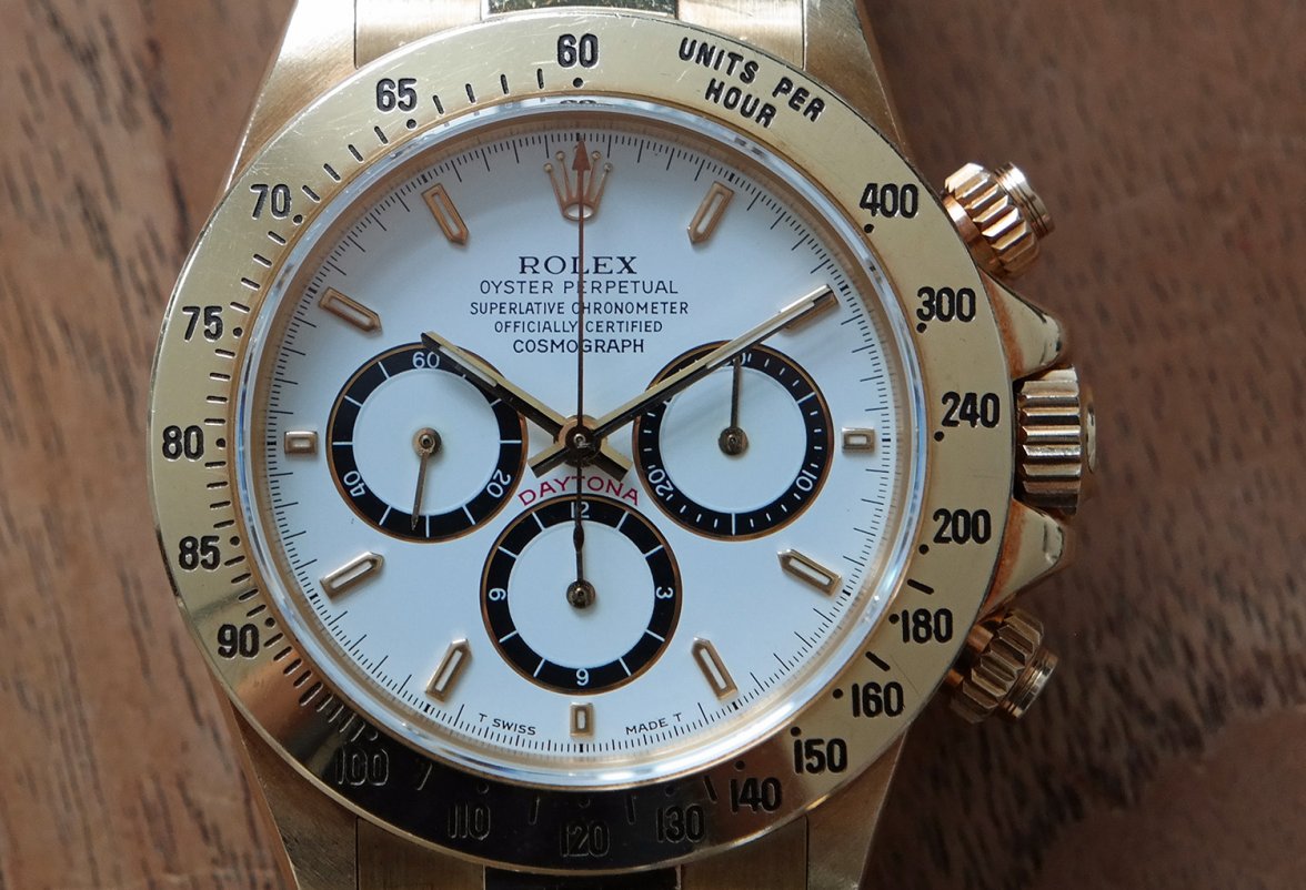 SOLD - 1990 Rolex ref. 16528 YG 'Zenith' Daytona with inverted 6