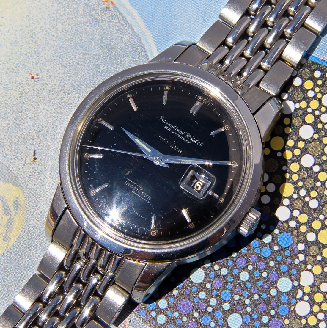 SOLD - Vintage 1960s IWC ref. 666 AD Ingenieur BLACK Türler Dial cal. 8531  on GF Bracelet | Omega Watch Forums