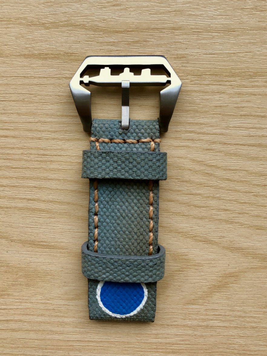 SOLD Aaron Straps Blue Spitfire Hand Painted 26mm