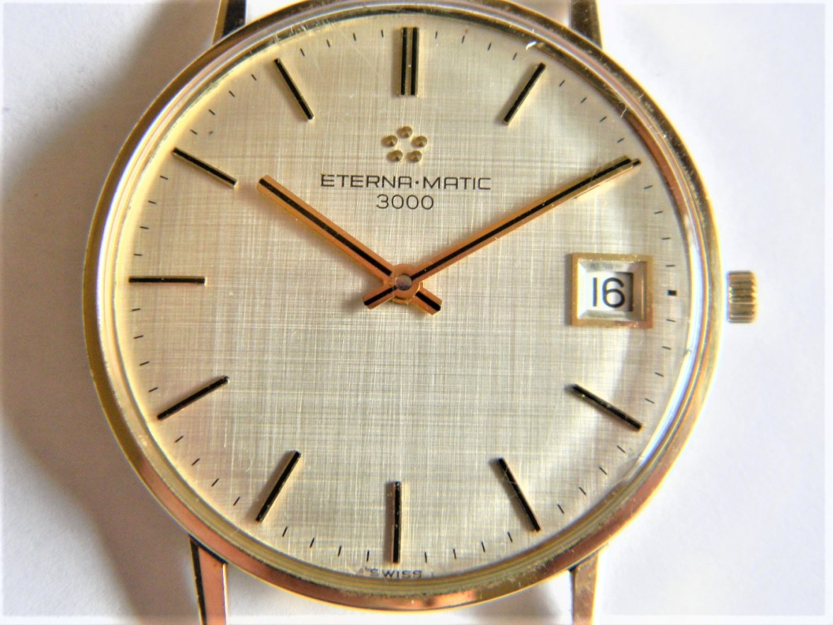 SOLD - Eterna Matic 3000 cal 1500K Automatic circa 1960s 40 Micron Gold ...