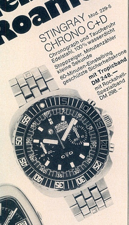 Roamer_Ad_1970_01 confirming Rockshell bracelet as original on Stingray CD (2).jpg