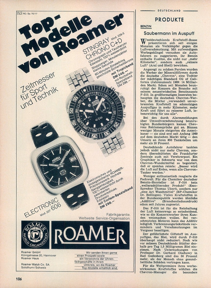 Roamer_Ad_1970_01 confirming Rockshell bracelet as original on Stingray CD.JPG