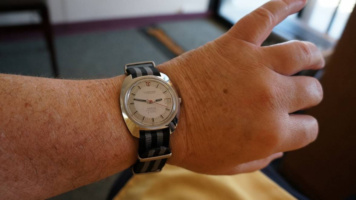 Omega F300 on a Nato strap (Copy).JPG
