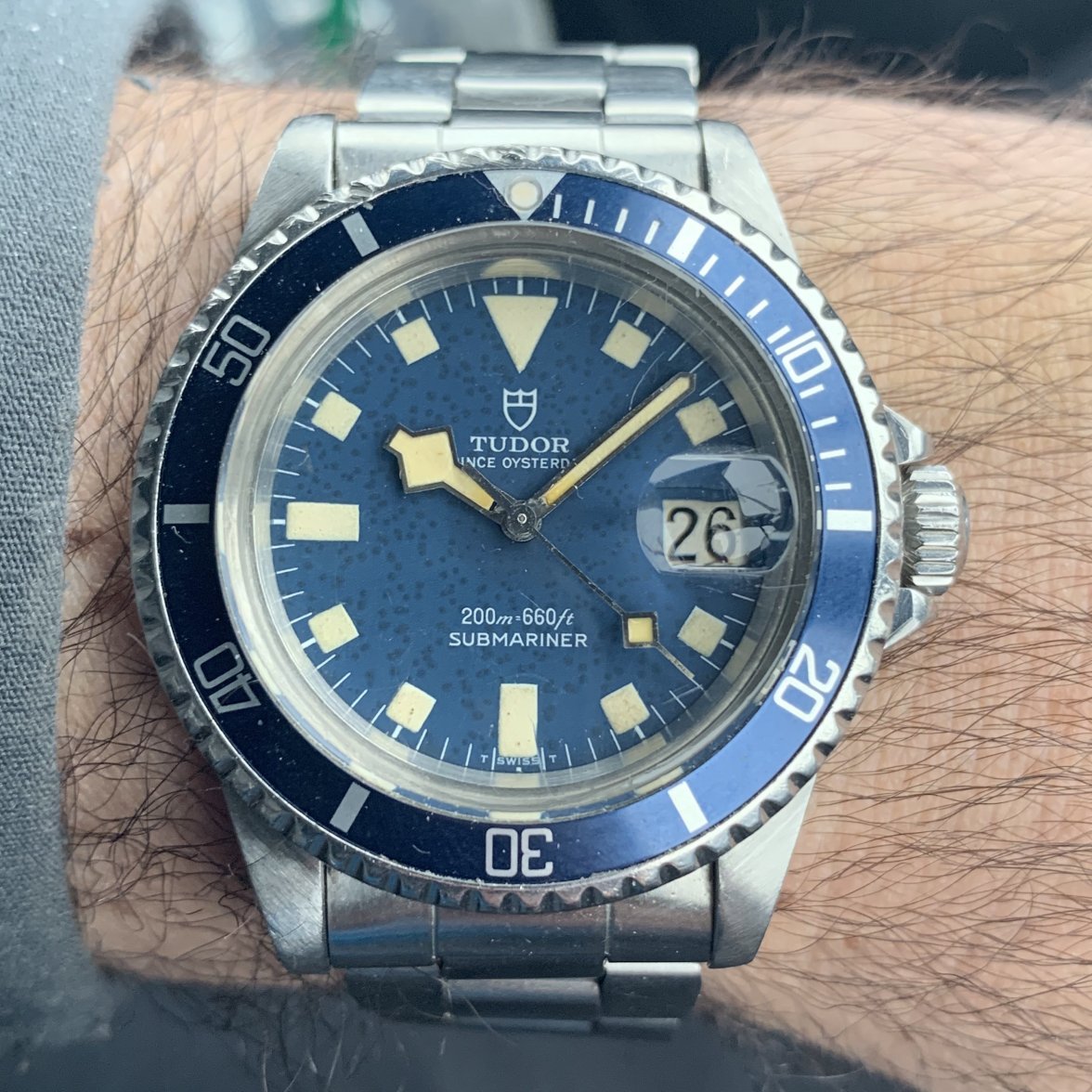 SOLD Vintage 1980 Blue Tudor Submariner Snowflake Date Ref 94110 