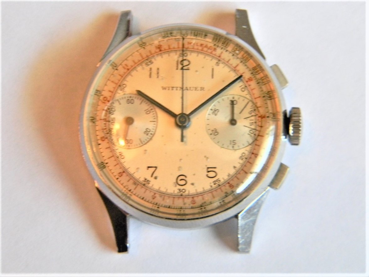 SOLD - WITTNAUER Venus 150 Chronograph Steel Case circa 1940s | Omega ...