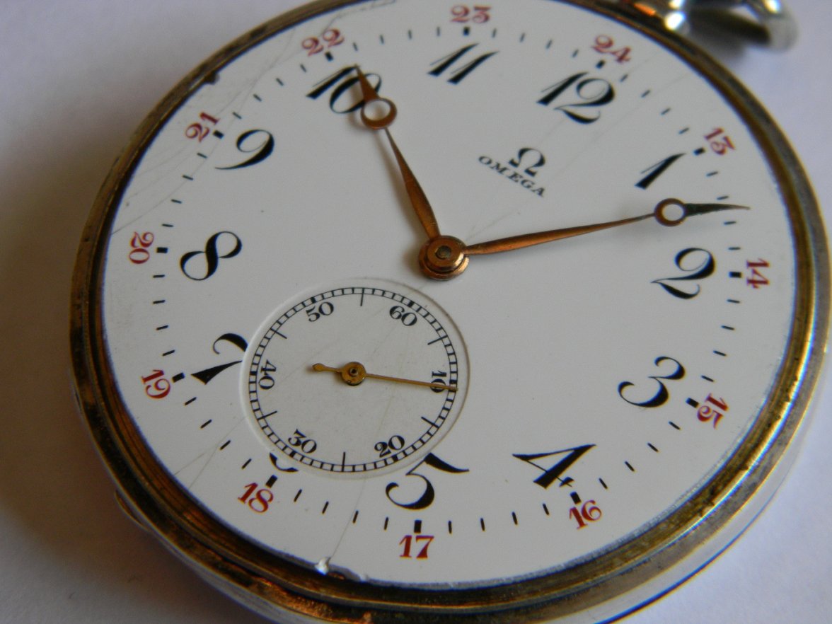 SOLD OMEGA caliber 17LB Pocket Watch circa 1916 Sterling Silver Case