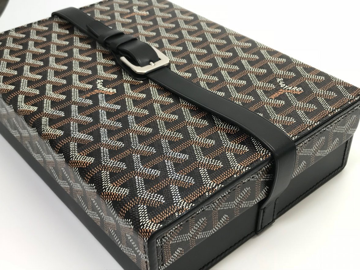 SOLD - Genuine Goyard Black Leather Watch Box for 8 Watches | Omega Forums