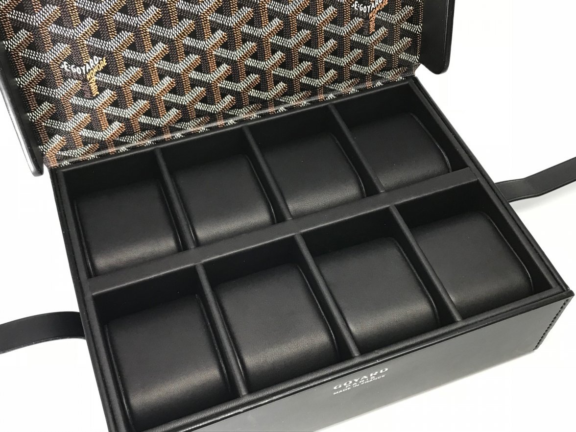 SOLD Genuine Goyard Black Leather Watch Box for 8 Watches Omega Watch Forums