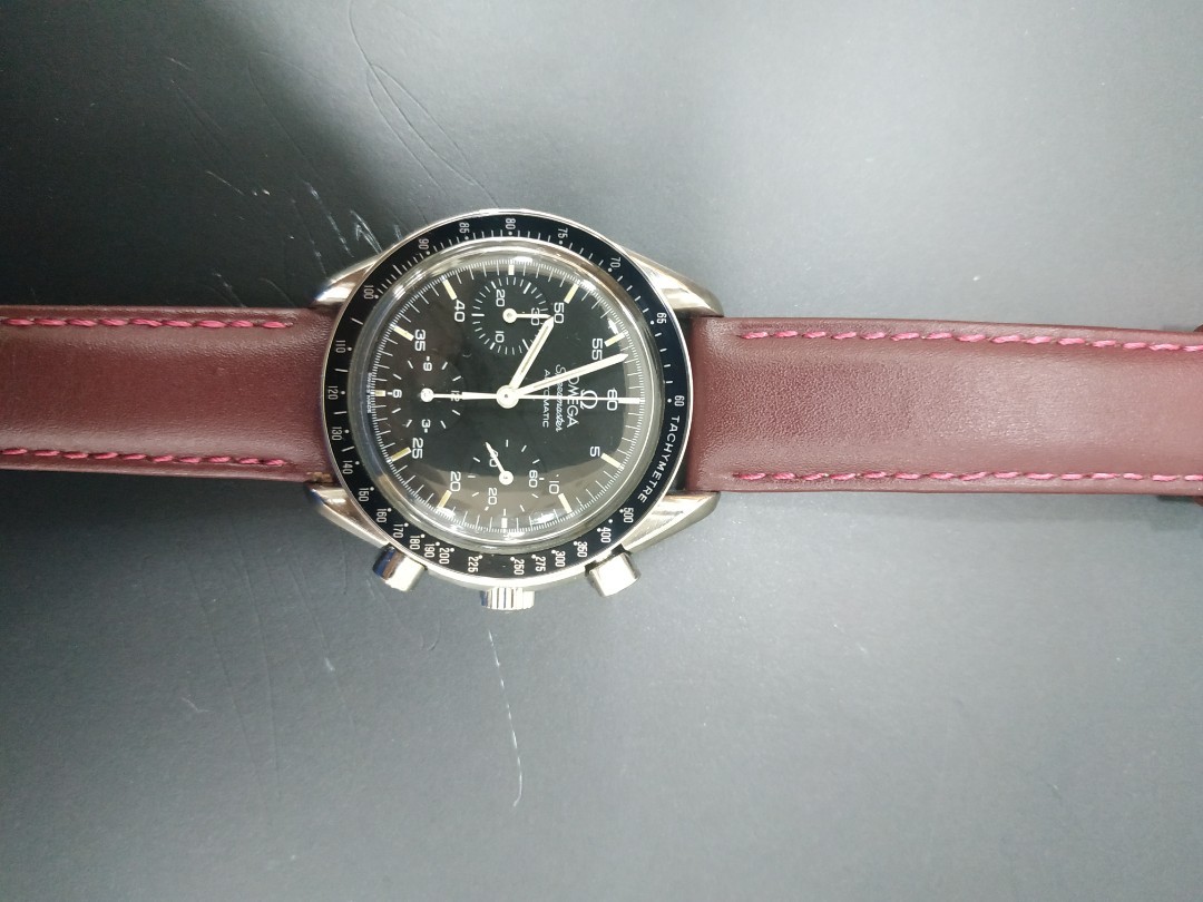 Omega speedmaster reduced leather best sale