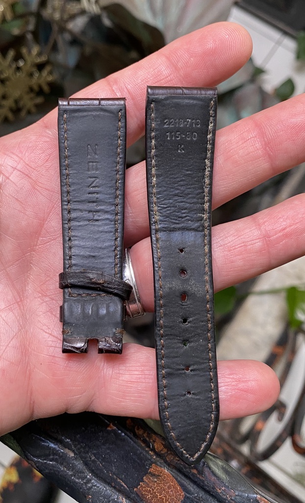 Authentic New Zenith 22mm x 18mm Black Alligator Watch Strap Band 492XL OEM