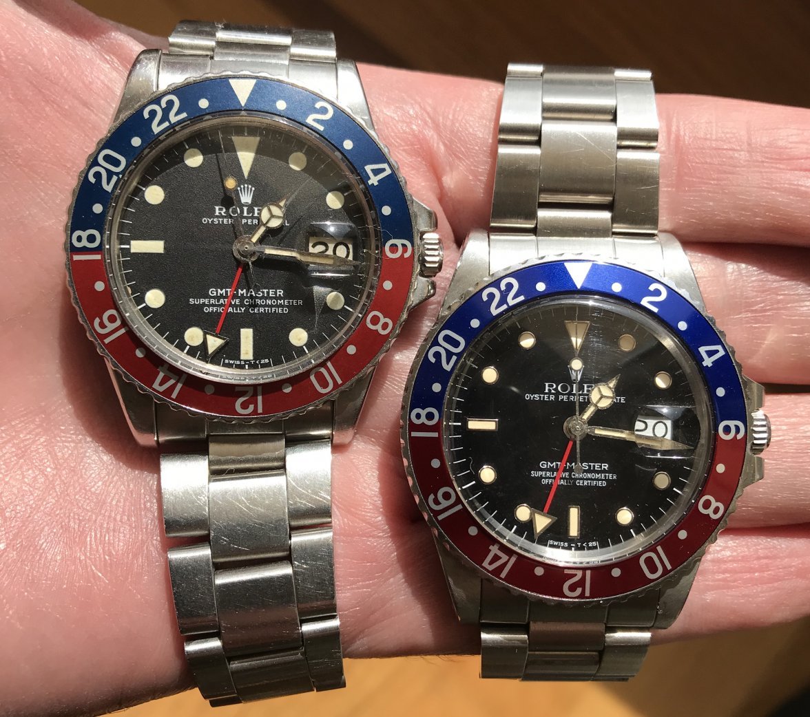 Comparing fat font bezels and thin on a 1675 and a 16750 | Omega Forums