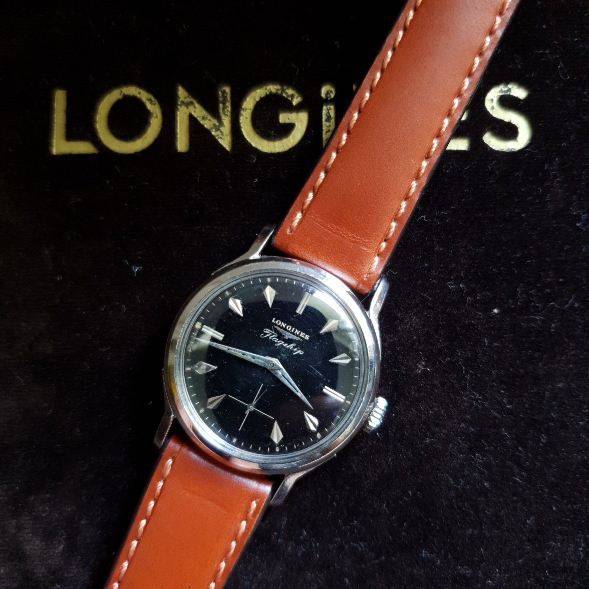 SOLD 1956 Longines Flagship black dial ref. 6817 cal. 30L